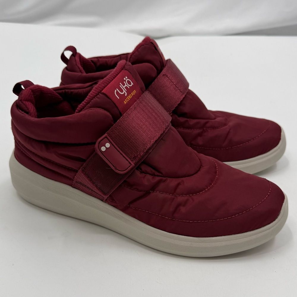 Ryka Women's Ascend Puff Sneaker Booties in Red | Size 10M